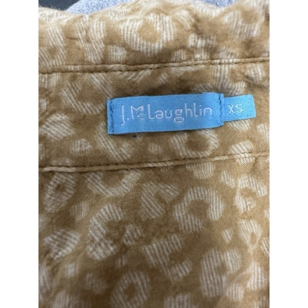 J Mclaughlin Blouse Women XSYellow Gold Crinkle Texture Long Sleeve Button Front - Picture 8 of 8